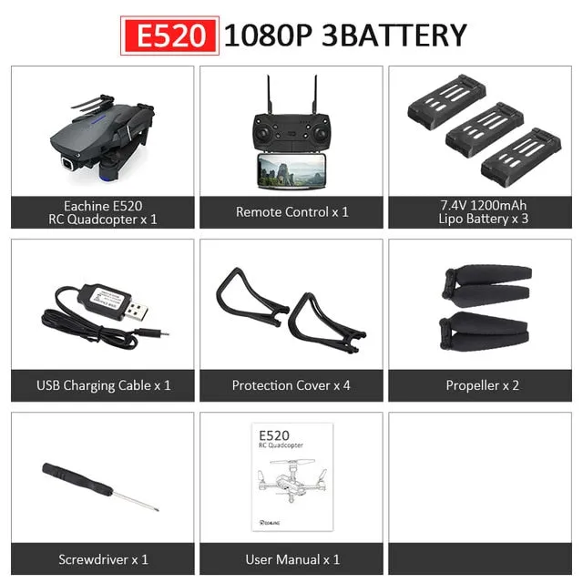 RC Drone With 4K/1080P HD Wide Angle Camera