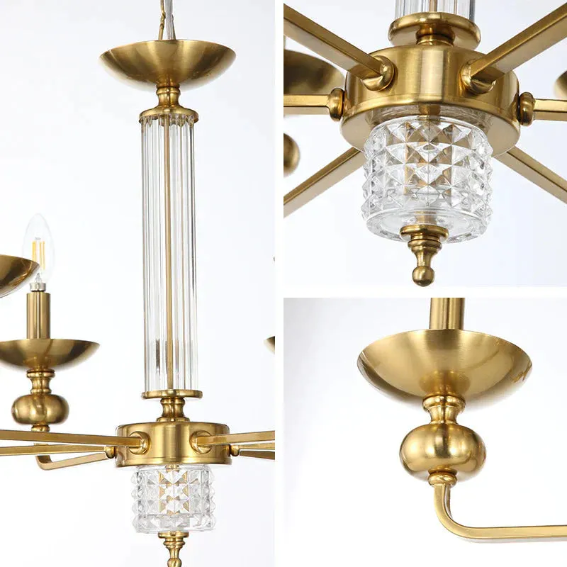 Retro Bedroom Dining Room Glass Dining Chandelier