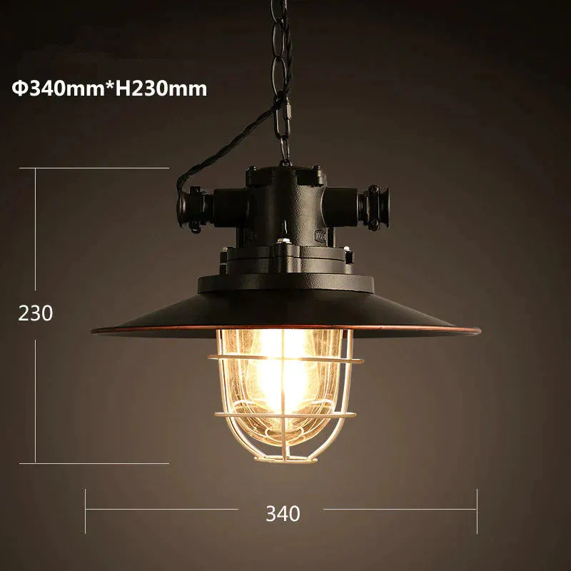 Retro Industrial Style Cafe Restaurant Bar Lid Single Warehouse Chandelier