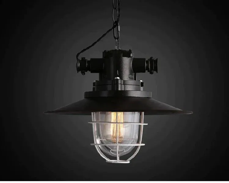 Retro Industrial Style Cafe Restaurant Bar Lid Single Warehouse Chandelier