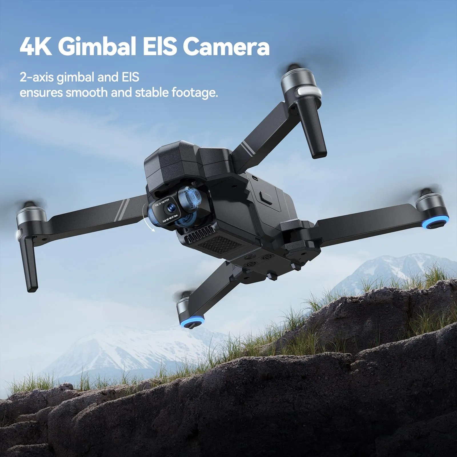 Ruko F11GIM2 Drones with Camera for Adults 4K, 64Mins Flight Time, Gimbal & EIS 4K Camera, 9842ft Digital video Transmission, GPS Auto-return Professional Quadcopter, Level 6 Wind Resistance