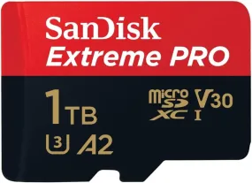 SanDisk 1TB Extreme PRO microSDXC Card with RescuePro Deluxe, 200 MB/s, A2 App Performance, UHS-I Class 10 U3 V30, for Smartphones, Action Cameras, Drones