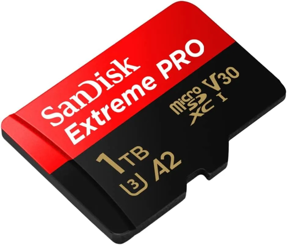 SanDisk 1TB Extreme PRO microSDXC Card with RescuePro Deluxe, 200 MB/s, A2 App Performance, UHS-I Class 10 U3 V30, for Smartphones, Action Cameras, Drones