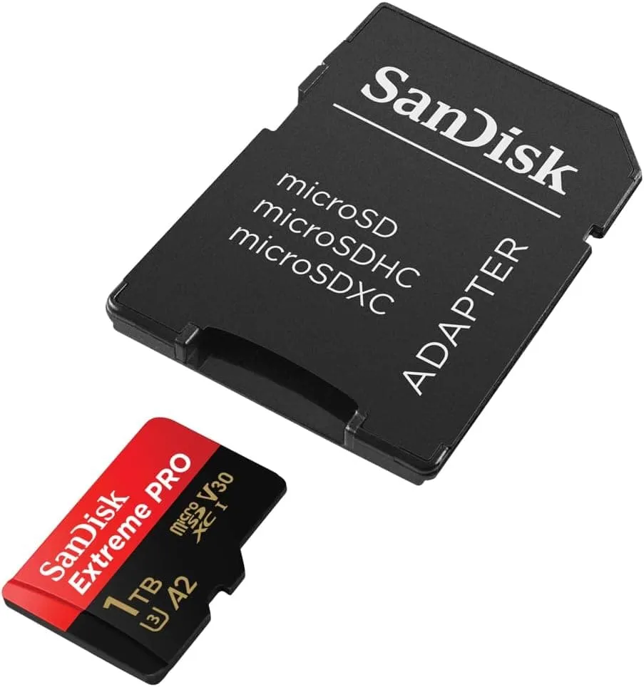 SanDisk 1TB Extreme PRO microSDXC Card with RescuePro Deluxe, 200 MB/s, A2 App Performance, UHS-I Class 10 U3 V30, for Smartphones, Action Cameras, Drones