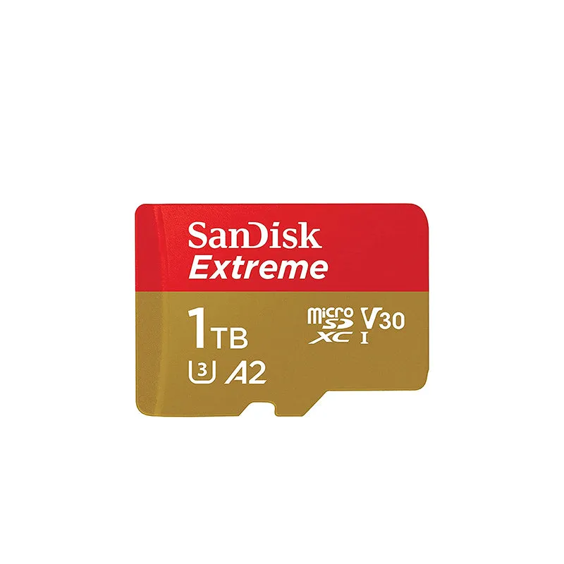 SanDisk Extreme 1TB Micro SD SDXC A2 UHS-I V30 Class 3, Up to 190MB/s and 130MB/s Read and Write Speed for Cameras, Smartphones | SDSQXAV-1T00-GN6MN