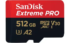 SanDisk Extreme Pro 512GB microSDXC UHS-I 200MB/s Memory Card - V30