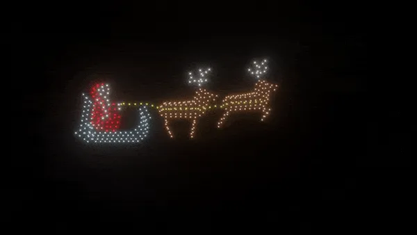 Spectacular Santa Claus Drone Light Show - 400 Drones Holiday Animation Display