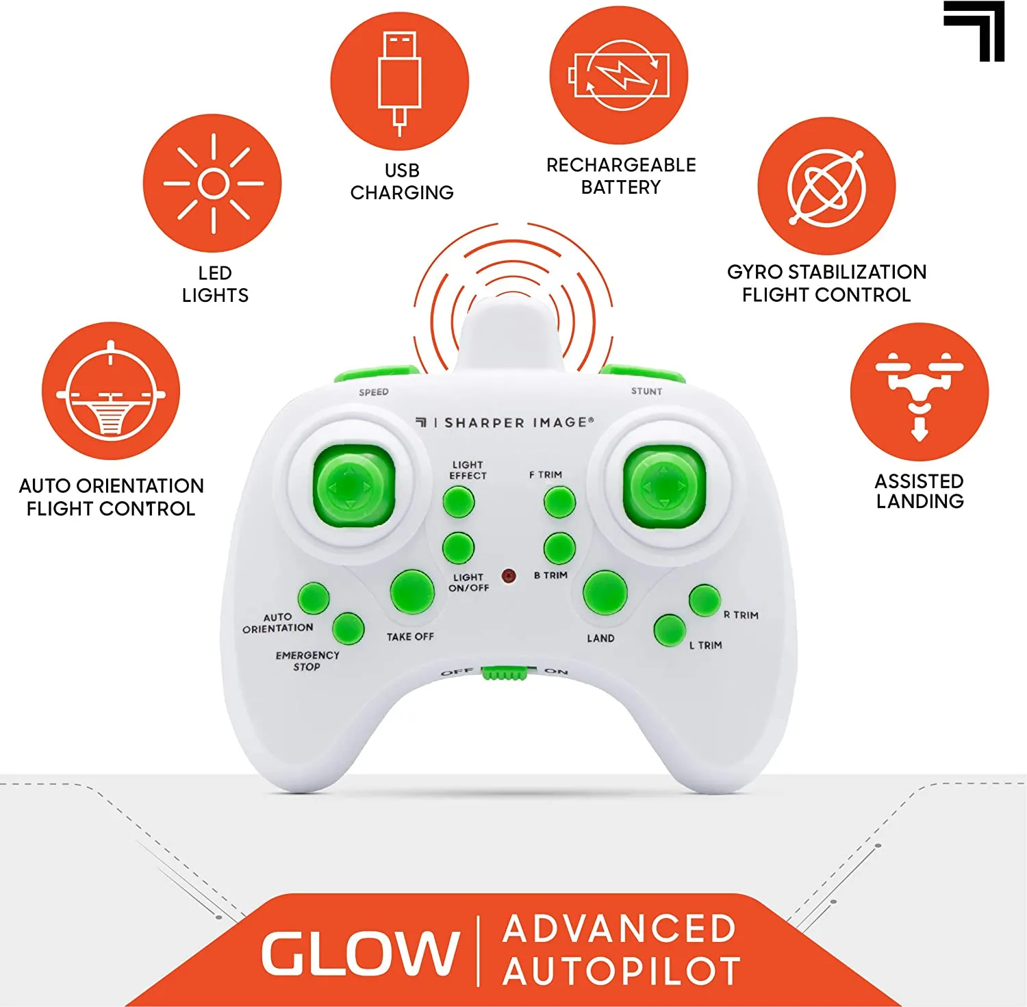 Sharper Image RC Glow Stunt Drone