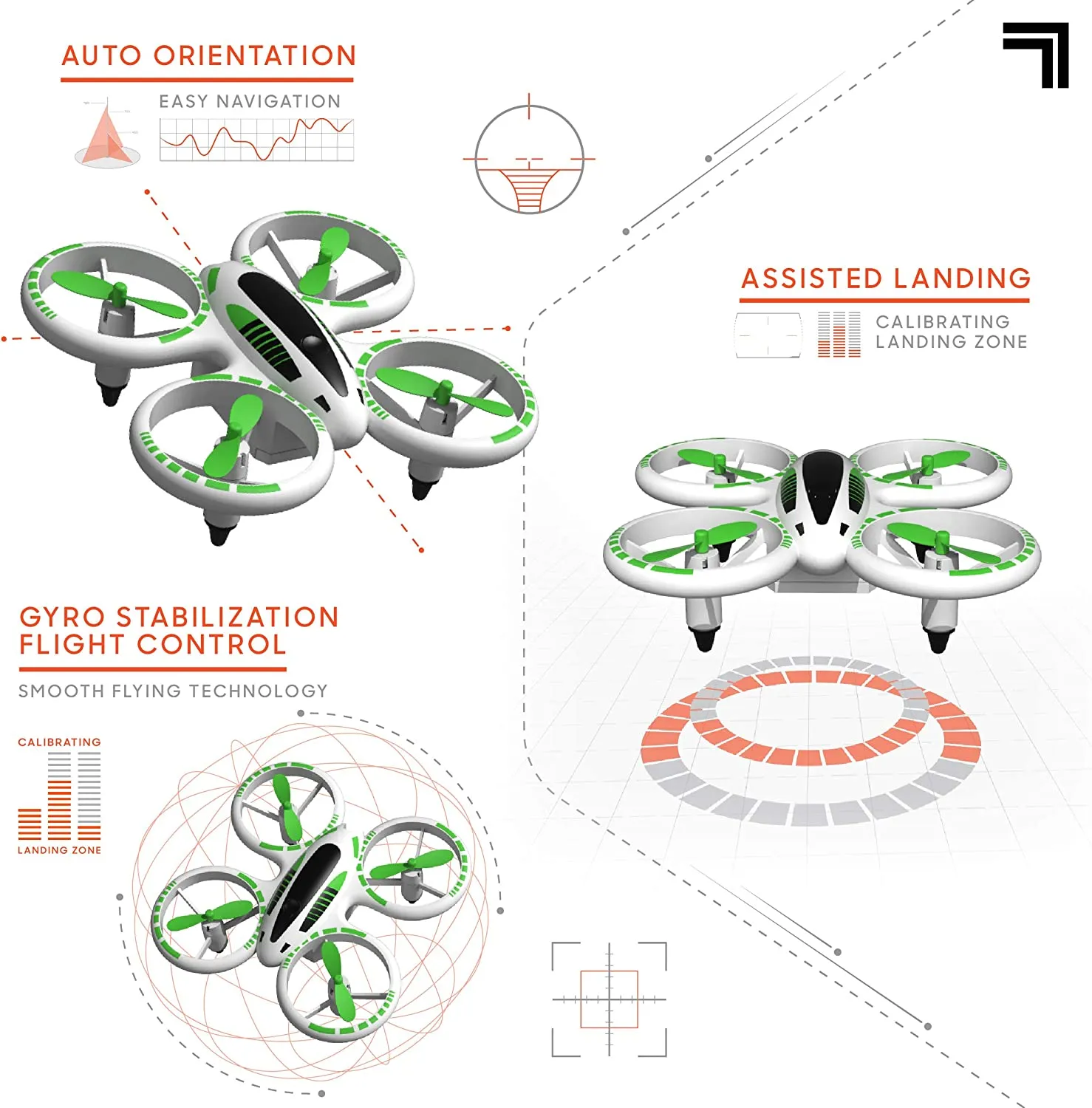 Sharper Image RC Glow Stunt Drone