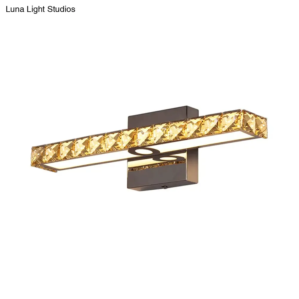 Simple Crystal LED Vanity Wall Light - Sleek Chrome Wall Mounted Lighting
