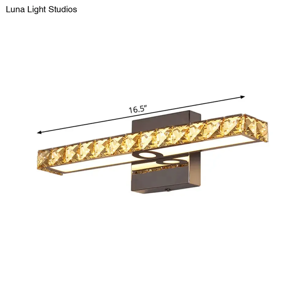 Simple Crystal LED Vanity Wall Light - Sleek Chrome Wall Mounted Lighting