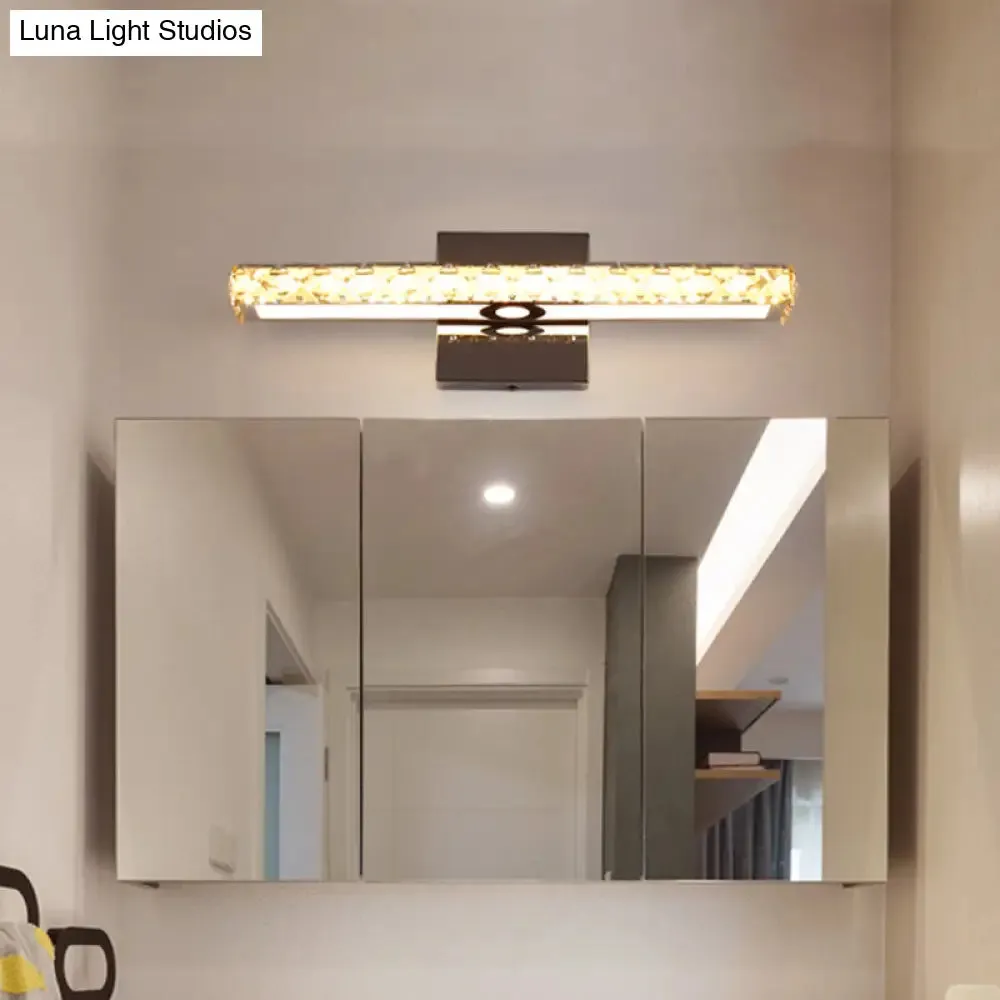 Simple Crystal LED Vanity Wall Light - Sleek Chrome Wall Mounted Lighting