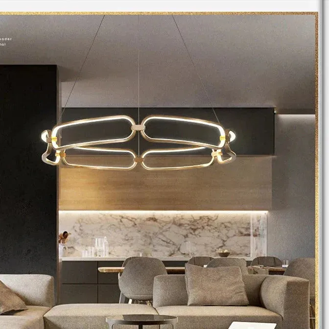 Simple Luxury Villa Stairs Multi-head Living Room Dining Room Ring Atmosphere Chandelier Bedroom Lamps