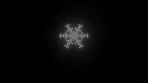 Snowflake animation - 100 drones