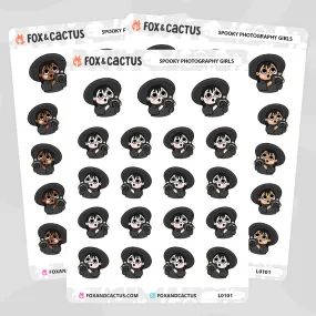 Spooky Photography Girl Stickers