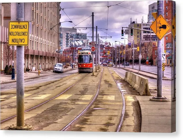 Streetcar And Sign - Canvas Print