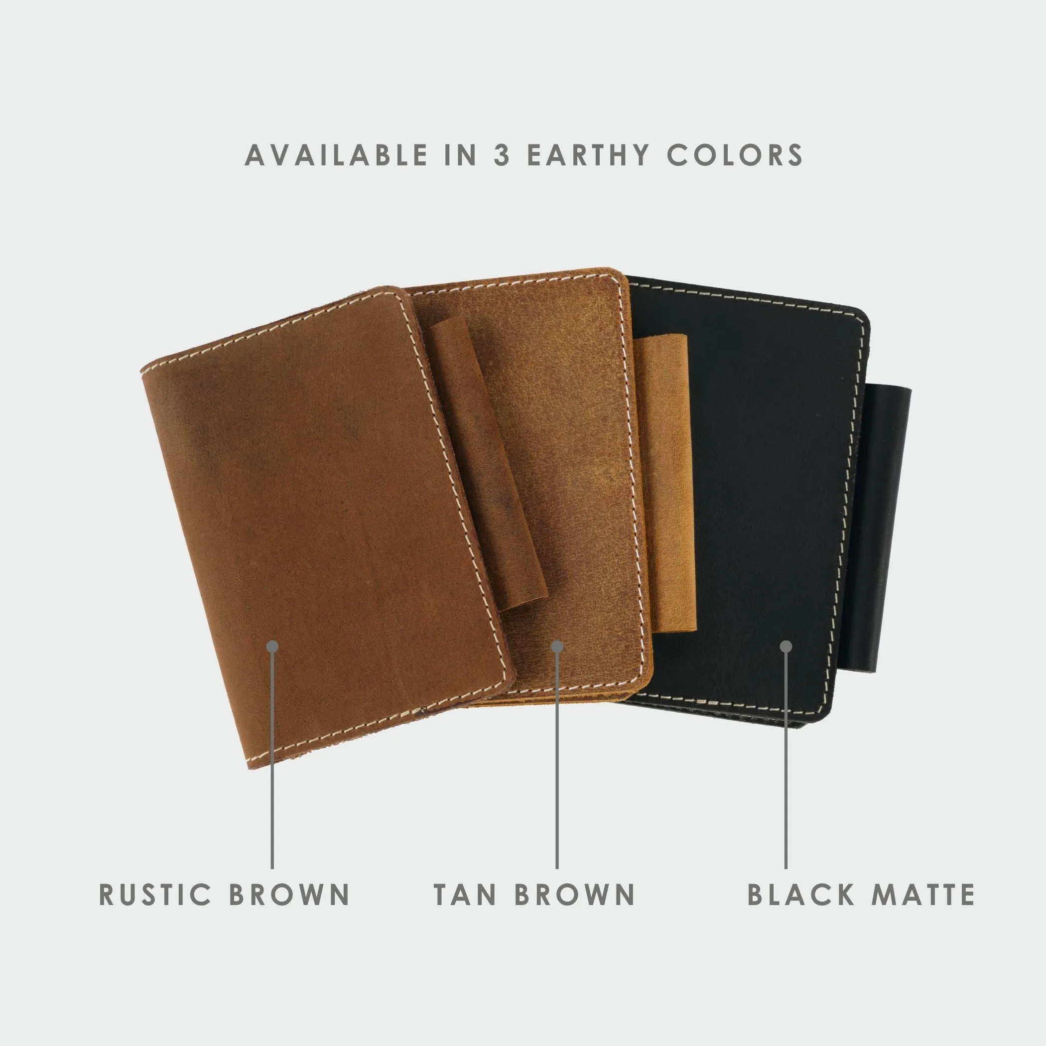 Tan Brown Leather Passport Cover
