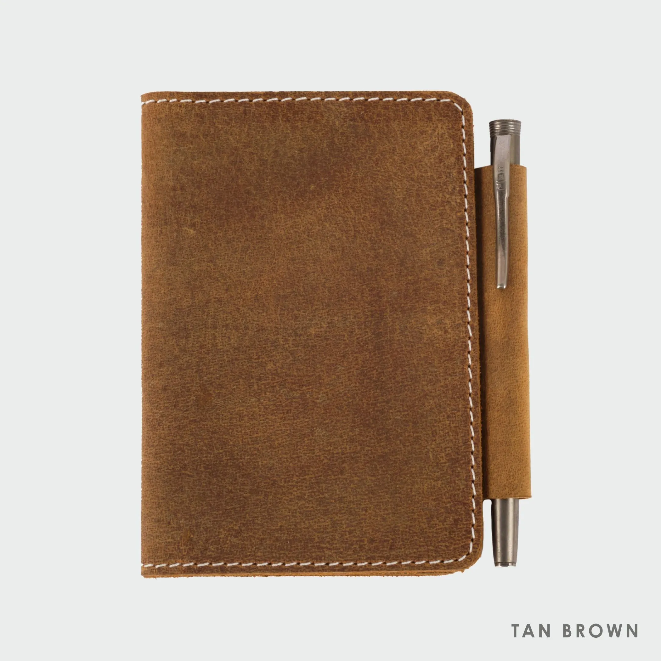 Tan Brown Leather Passport Cover