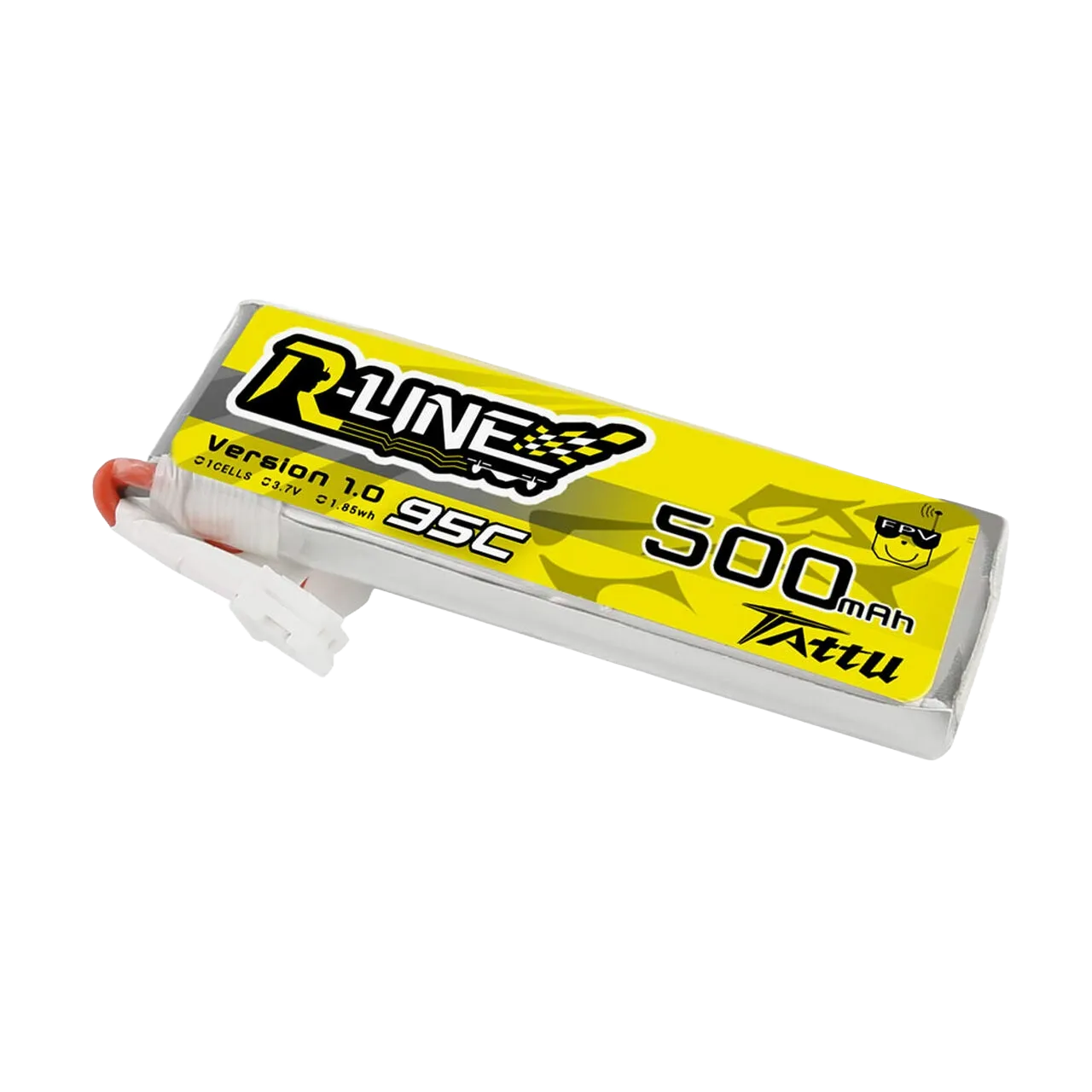 Tattu 500mAh 3.7V 95C 1S1P Lipo Battery Pack with JST-PHR Plug