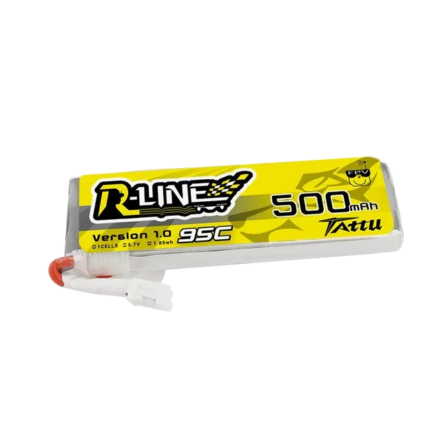Tattu 500mAh 3.7V 95C 1S1P Lipo Battery Pack with JST-PHR Plug