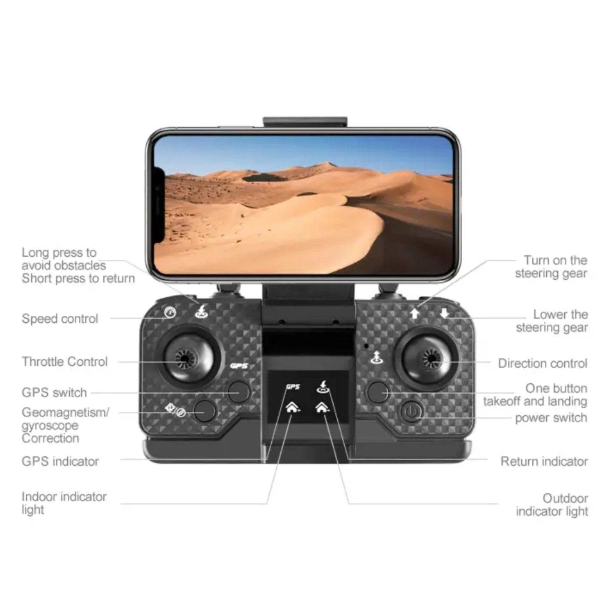 TUTT H25 4K HD GPS Mini Drone for Foldable RC Quadcopter, 5G Transmission 20 Flight Time, Brushless Motor, Auto return, Follow & Orbit & Pointway Intelligence 3D Flip Modes 2* Batt