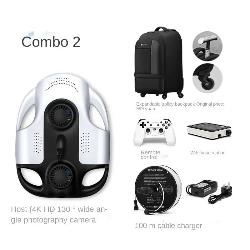 Underwater drone photography live 4K HD shooting Intelligent remote control diving robot fishing survey and rescue