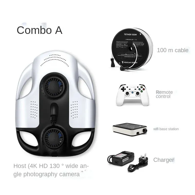 Underwater drone photography live 4K HD shooting Intelligent remote control diving robot fishing survey and rescue