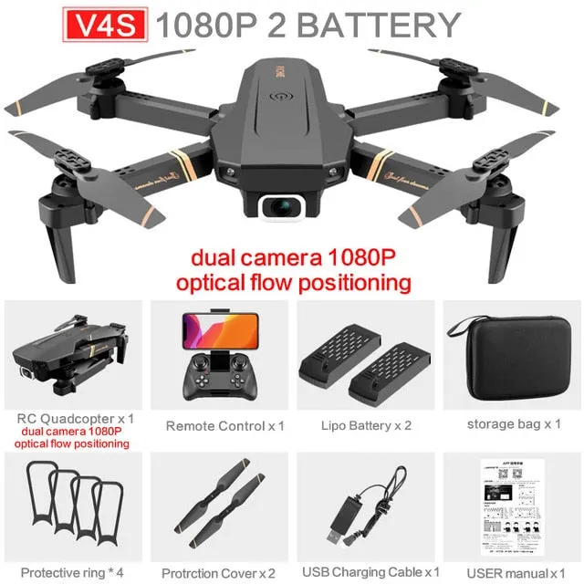 V4 Rc Drone 4k HD Wide Angle Dual Camera 1080P WiFi