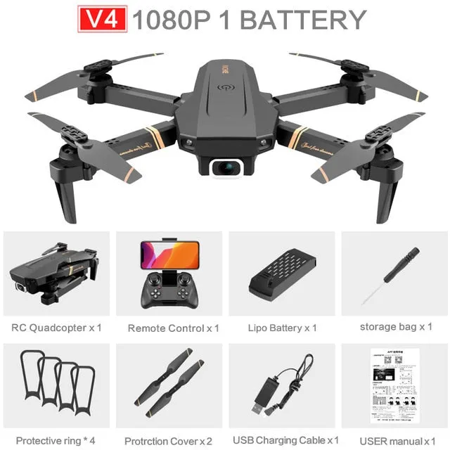 V4 Rc Drone 4k HD Wide Angle Dual Camera 1080P WiFi