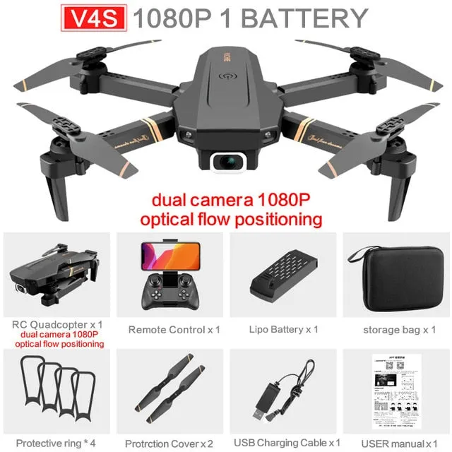 V4 Rc Drone 4k HD Wide Angle Dual Camera 1080P WiFi