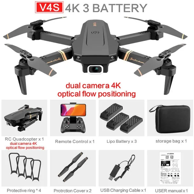 V4 Rc Drone 4k HD Wide Angle Dual Camera 1080P WiFi