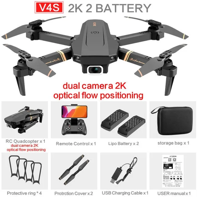 V4 Rc Drone 4k HD Wide Angle Dual Camera 1080P WiFi