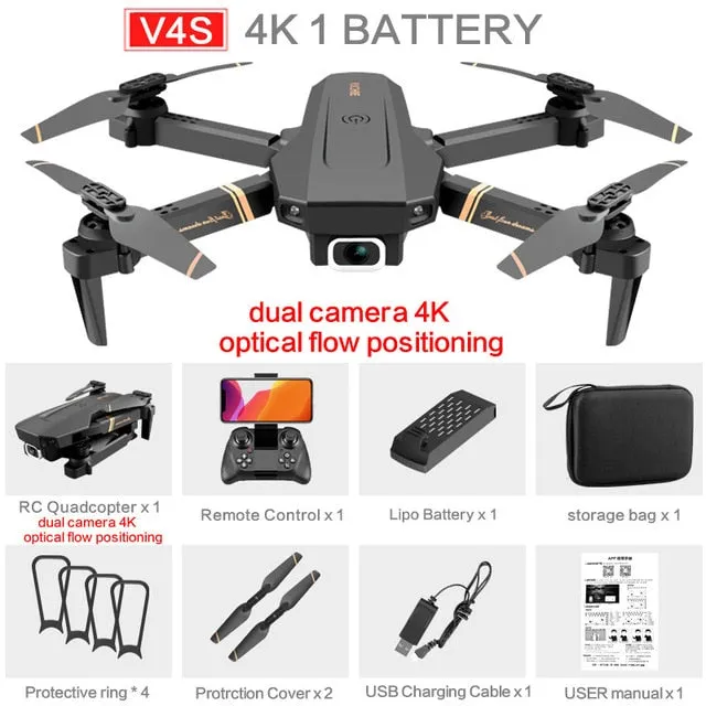 V4 Rc Drone 4k HD Wide Angle Dual Camera 1080P WiFi