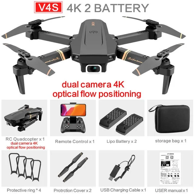 V4 Rc Drone 4k HD Wide Angle Dual Camera 1080P WiFi