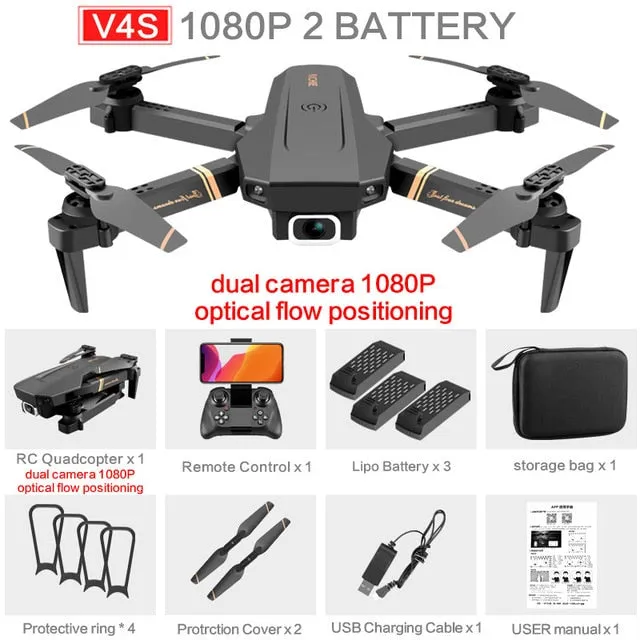 V4 Rc Drone 4k HD Wide Angle Dual Camera 1080P WiFi