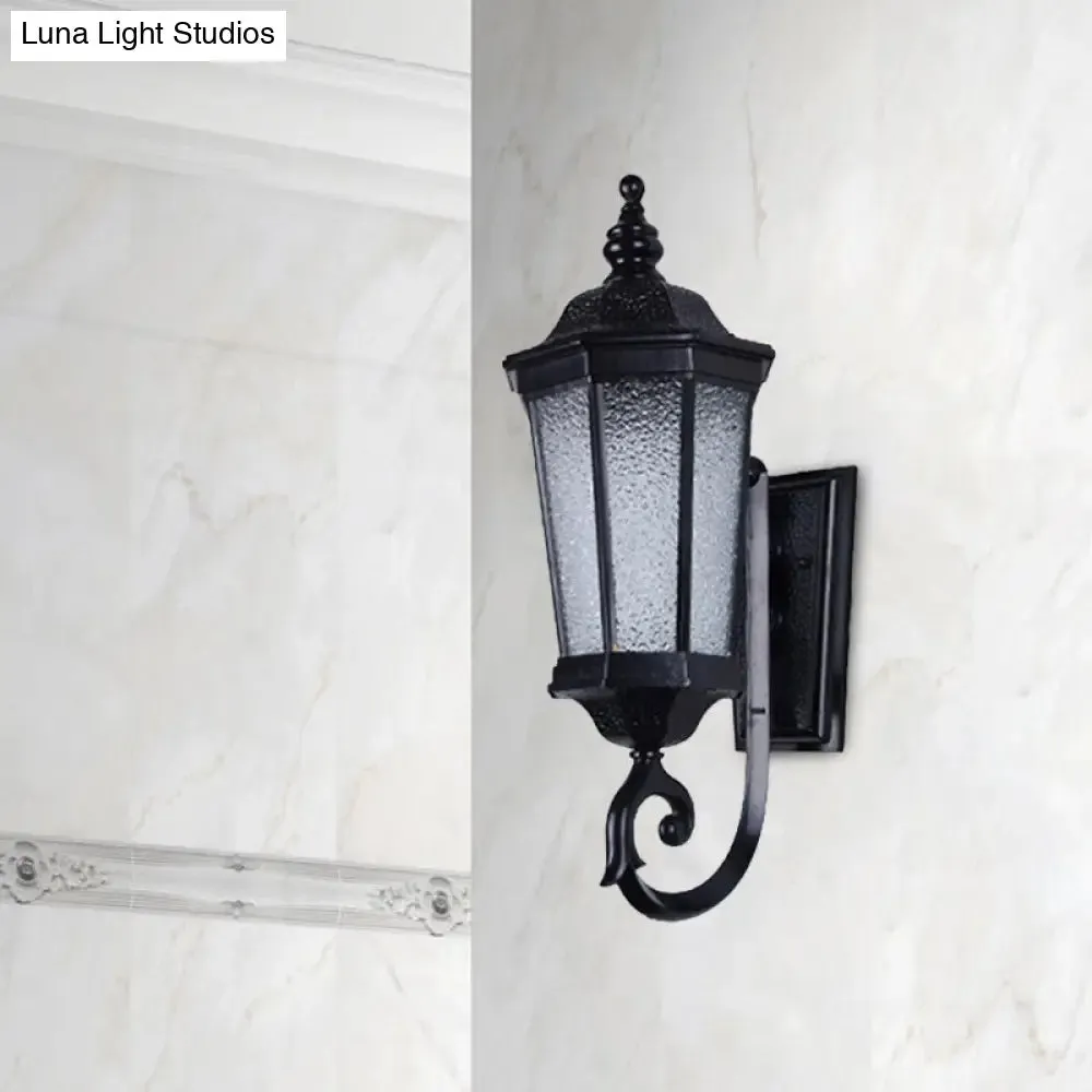Verum Wall Sconce - 1-Light Country Water Glass Lamp in Sleek Black Finish - Wall Mounted Lighting Fixture