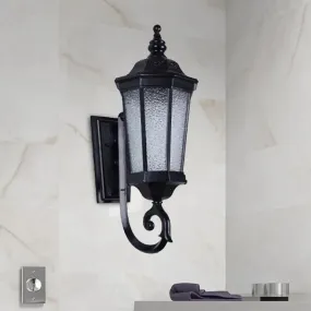 Verum Wall Sconce - 1-Light Country Water Glass Lamp in Sleek Black Finish - Wall Mounted Lighting Fixture