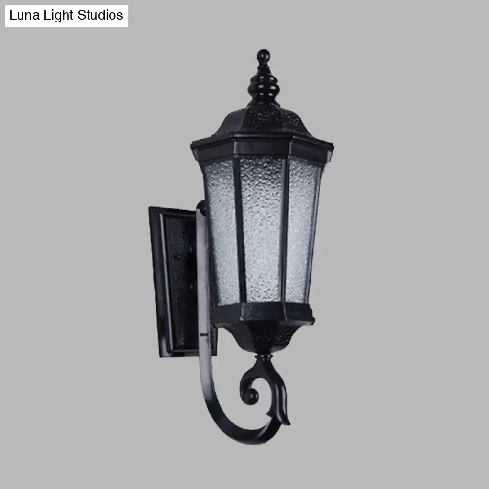 Verum Wall Sconce - 1-Light Country Water Glass Lamp in Sleek Black Finish - Wall Mounted Lighting Fixture