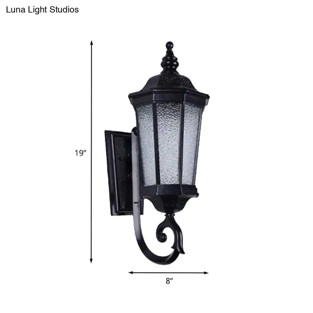 Verum Wall Sconce - 1-Light Country Water Glass Lamp in Sleek Black Finish - Wall Mounted Lighting Fixture