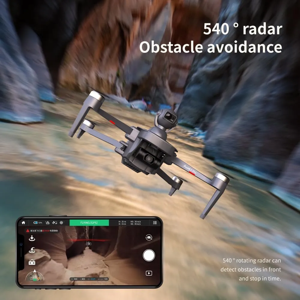 X Pro Razor X Falcon 4K Drone with Camera for Adults - 3-Axis Gimbal Professional Drones with Obstacle Avoidance - GPS Auto Return and Follow Mode - Long Flight Time - Remote ID FAA Compliance